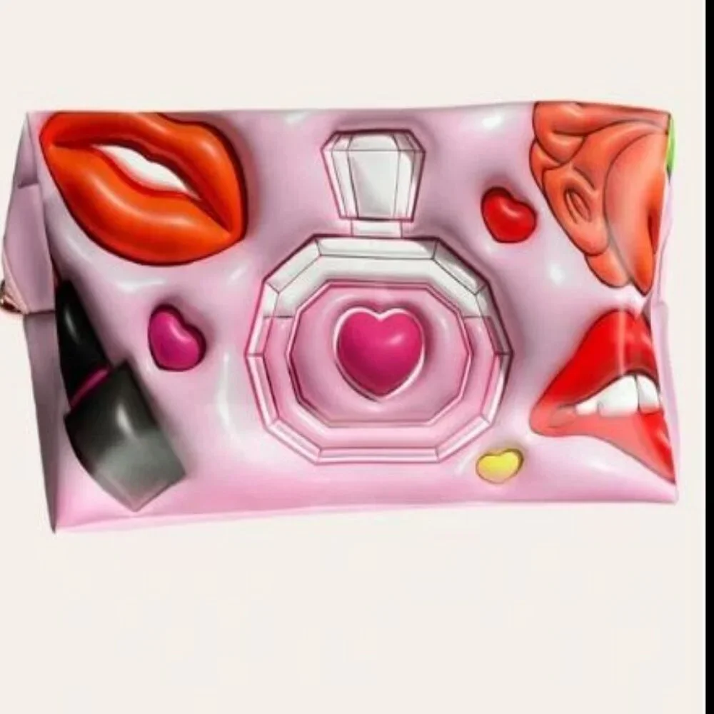 Vinyl Cosmetics Makeup Wristlet Bag Case 3D NEW